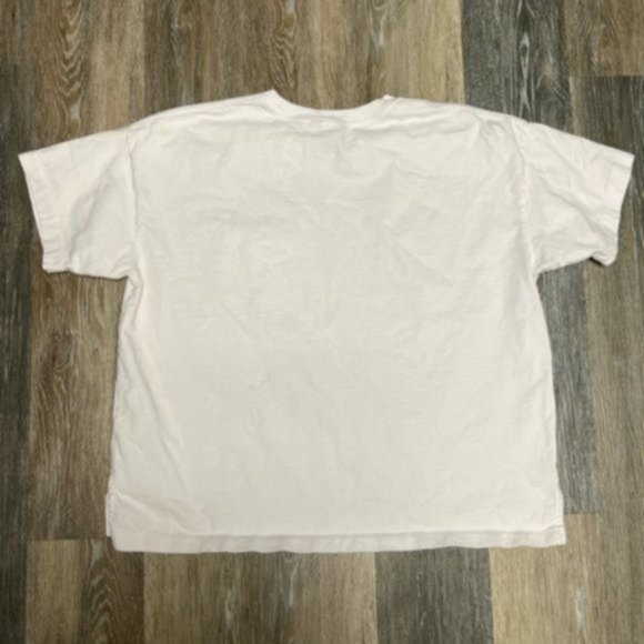 Roots Cropped Boxy White T-shirt Size XL - Picture 4 of 6